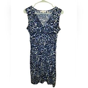 Lark & Ro Sleeveless Navy Blue Printed Women's Dress